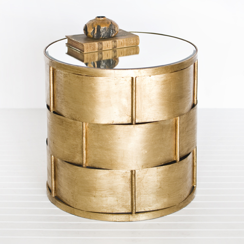 Miami Basket Weave Side Table in Gold Leaf